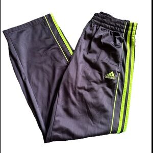 ADIDAS Boy’s Wide Leg Neon Stripe Activewear Track Pants Size Large 14/16